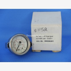 DIN RF40 0/6 bar/psi Vacuum Gauge (New)